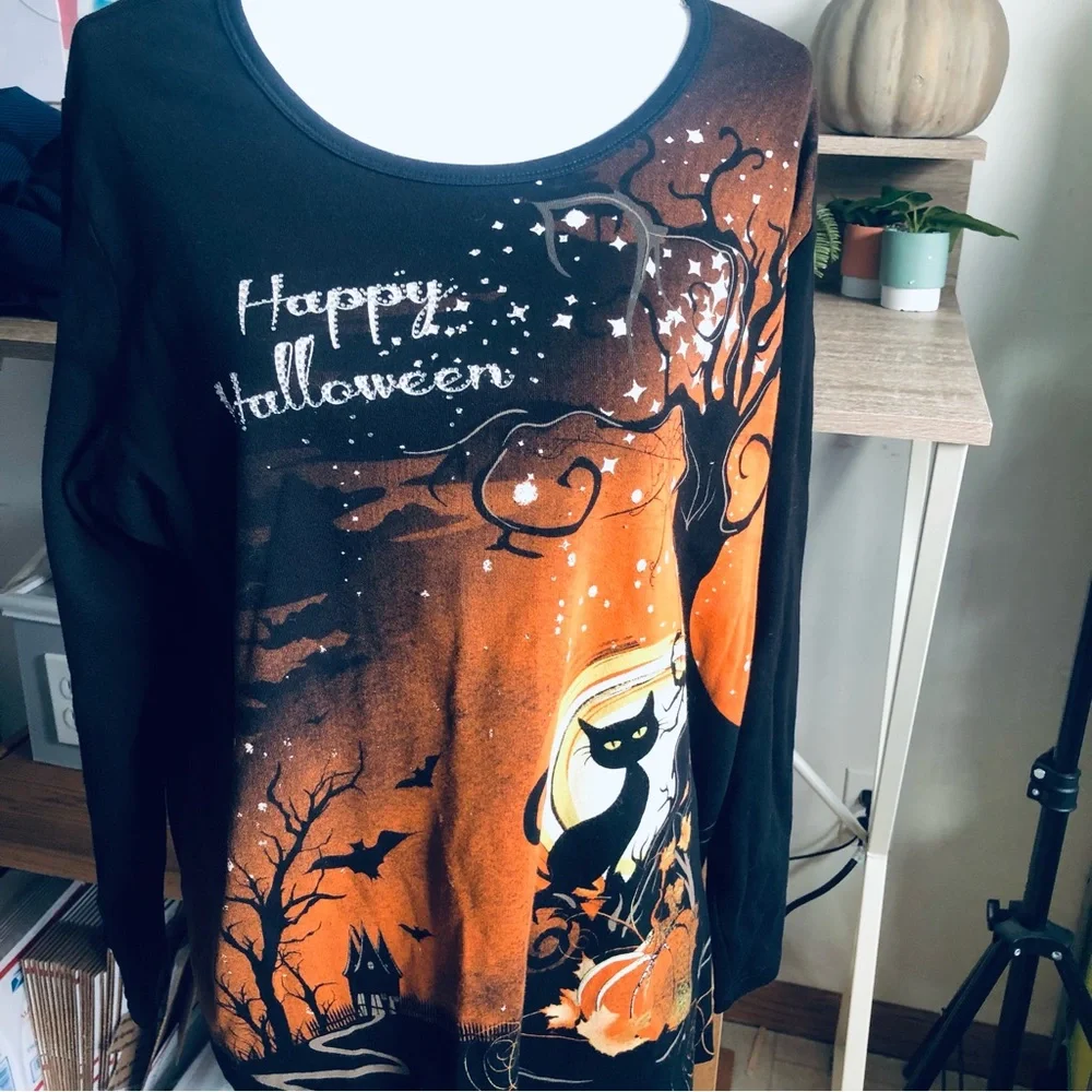 C J Banks Happy Halloween Shirt Bling 2X - Picture 4 of 11